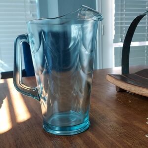 Elegant Blue Glass Pitcher